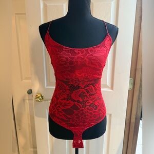 Red Lace Bodysuit
